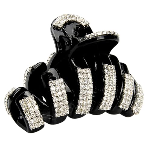 COLLBATH Große Haarklammer mit Funkelnden Strasssteinen Robuste Acryl haarspange für Dünnes Haar Modisches Haarschmuck accessoire für Frauen und Mädchen Eleganter Haar klaueclip in Schwarz von COLLBATH