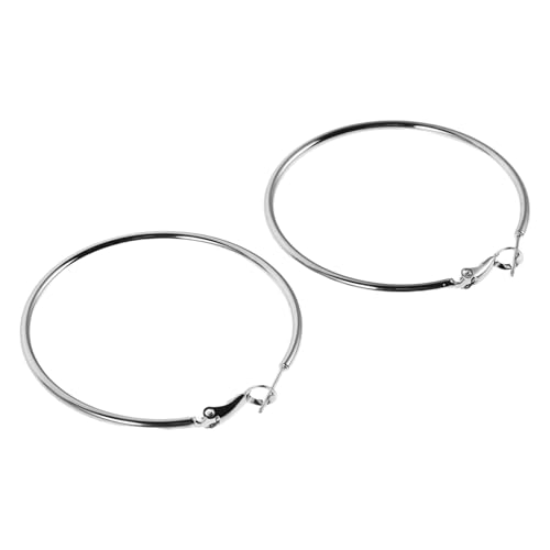 COLLBATH Große Silberne Creolen Ohrringe Leichtes Design Hypoallergen Modische Runde Statement hoops Damen Schmuck Elegant und Komfortabel für Alltag und Party von COLLBATH