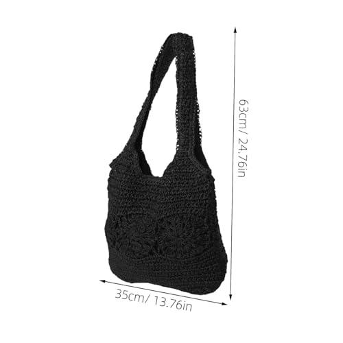 COLLBATH Große Strohtasche Damen Sommer Strandtasche Langlebig Kratzfest Modischer Schulterbeutel Verstellbare Träger Alltag Urlaub Tote Bag von COLLBATH