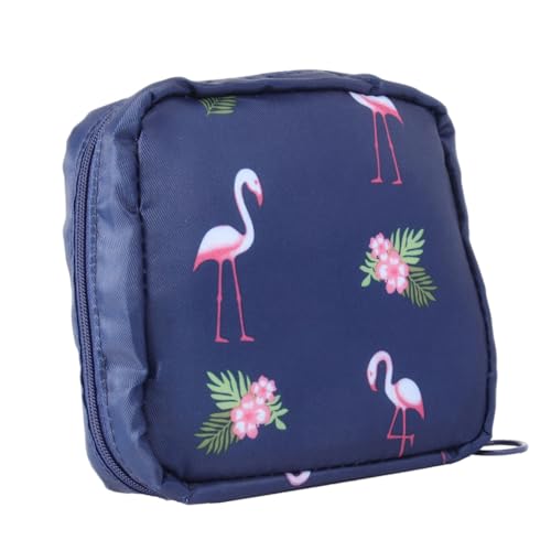 COLLBATH Großes Fassungsvermögen Sanitary Napkin Storage Bag mit Reißverschluss Tragbarer Taschenorganizer für Damenbinden Vielseitige Aufbewahrungstasche in Flamingo Design von COLLBATH
