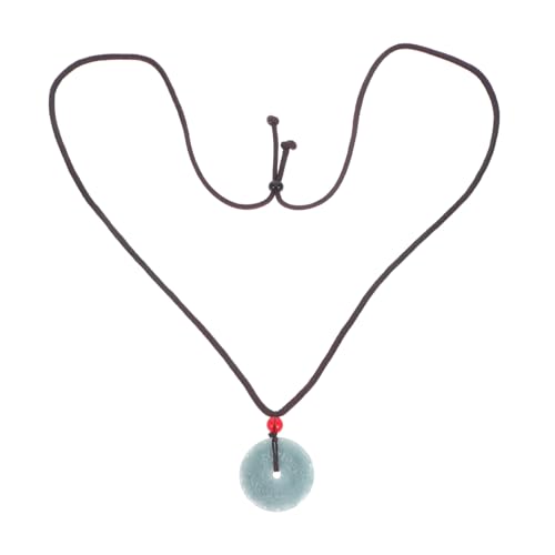 COLLBATH Grüne Jade Halskette Damen Elegantes Feng Shui Schmuckstück Spirituelles Amulett mit Geschnitztem Retro-design Vielseitig für Formelle und Freizeit Anlässe Geschenkidee für Frauen von COLLBATH