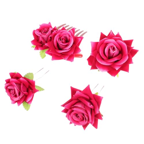 COLLBATH Haarspangen Clips Für Damen 4 Stück Rose Form Haarnadeln Kopf-schmuck Zubehör Wiederverwendbar Für Diy Frisuren Und Partys von COLLBATH