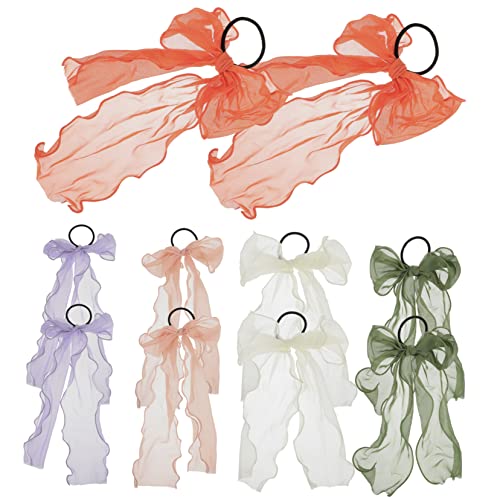 COLLBATH 10stücke Elastische Haargummis Mit Schleife Langes Haarseil Pferdeschwanzhalter Für Mädchen Frauen Und Junge Mädchen Einfach Zu Tragen Für Anlässe Geeignet von COLLBATH