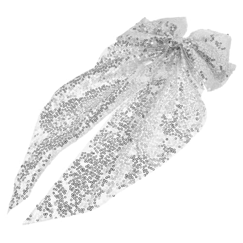 COLLBATH Haarspangen Mit Schleife – Stilvolle Haarspange Mit Weißem Band Paillettenschleife Für Damen Mit Schimmerndem Design von COLLBATH