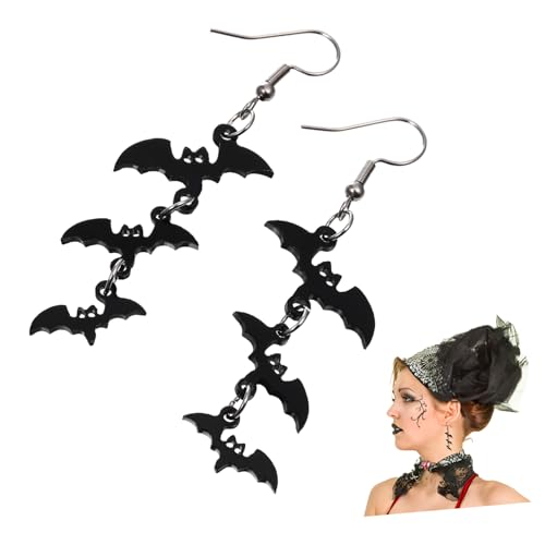 COLLBATH Halloween Fledermaus Ohrhänger Damen Leicht Lange Gothik Ohrringe Party Schmuck Bat Design Sicherer Komfort von COLLBATH