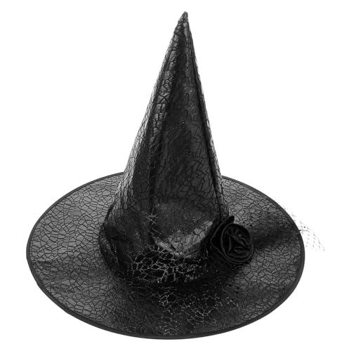 COLLBATH Hexenhut Mit Schleier Aus Stoff Halloween-hexenhut Zaubererhut Für Kinderkostüm Cosplay-zubehör Für Halloween-feiern von COLLBATH