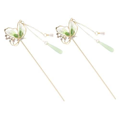 COLLBATH Handgefertigte Grüne Schmetterling Haarnadeln aus Legierungsmetall Vintage Chinesische Haarstäbchen mit Quaste Bequeme Haarschmuck für Damen und Mädchen Traditionell und Modern COLLBATH Handgefertigte Grüne Schmetterling Haarnadeln aus Legierungsmetall Vintage Chinesische Haarstäbchen mit Quaste Bequeme Haarschmuck für Damen und Mädchen Traditionell und Modern von COLLBATH