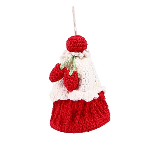 COLLBATH Handgefertigte Handgestrickte Geldbörse Für Damen Tragbare Umhängetasche Aus Wolle Süße Rote Erdbeertasche Für Strand Shopping Und Partys von COLLBATH