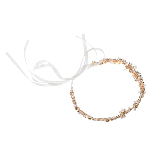 COLLBATH Handgefertigtes Braut-haarband mit Strasssteinen Goldfarbene Hochzeit-haarrebe Stilvolles Headpiece für Braut und Brautjungfern Einzigartiges Schmuck-accessoire für Unvergessliche von COLLBATH