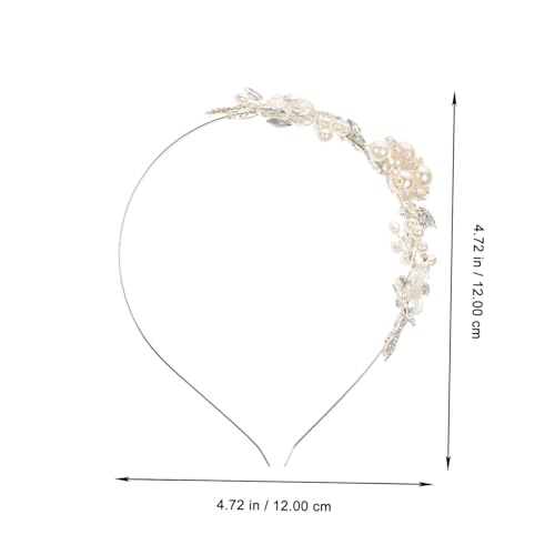 COLLBATH Handgefertigtes Perlen blumen kopfschmuck Braut Haarschmuck Weißer Haarreif Damen Mädchen Hochzeit Kommunion Accessoire von COLLBATH