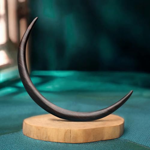 COLLBATH Handgeschnitzter Holz haarstab Mondform Retro Haarnadel für Damen Stabile Haargabel für Dutt und Dickes Haar Elegantes Styling tool Geeignet für Alltag Party Hochzeit und von COLLBATH