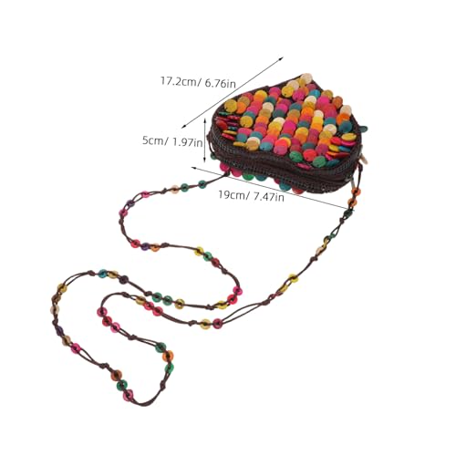 COLLBATH Handtasche Im Ethno Stil Boho Umhängetasche Kokosnussschalen Schultertasche Umhängetasche Für Mädchen Bohemian Gewebte Tasche Münzbörse Lippenstift von COLLBATH