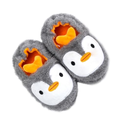 COLLBATH Hausschuhe Baumwolle Herbst Winter Cartoon Pinguin Warm Fersenumschließende Slipper für Jungen und Mädchen Weiche Atmungsaktive Hausschuhe für Zuhause Innensohle von COLLBATH