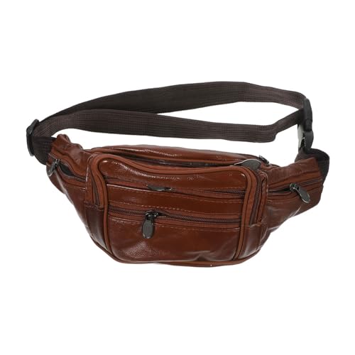 COLLBATH Herren Brusttasche Leder Hüfttasche Reißverschluss Und Verstellbarer Gürtel Zum Wandern COLLBATH Herren Brusttasche Leder Hüfttasche Reißverschluss Und Verstellbarer Gürtel Zum Wandern von COLLBATH