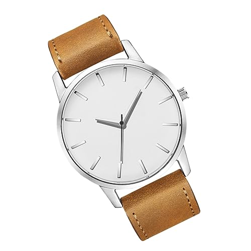 COLLBATH Herrenuhr Mit Großem Durchmesser Stilvolle Lässige Armbanduhr Mit Braunem Band Schlichte Und Elegante Modeuhr Für Männer von COLLBATH