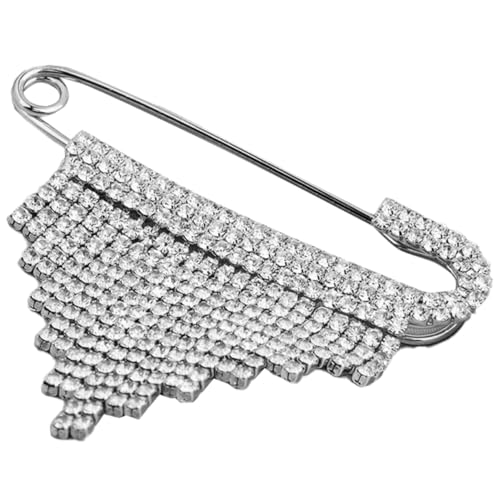 COLLBATH Herzförmige Brosche mit Funkelnden Glassteinen und Dreieckigem Tassel design Modische Anstecknadel für Damen Vielseitiges Schmuckaccessoire für Kleidung und Businessanzüge von COLLBATH