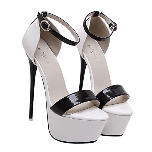 COLLBATH High Heeled Sandals Damen Sommer Schuhe Elegant Stabiler Absatz Atmungsaktiv Sandaletten Für Party Freizeit von COLLBATH
