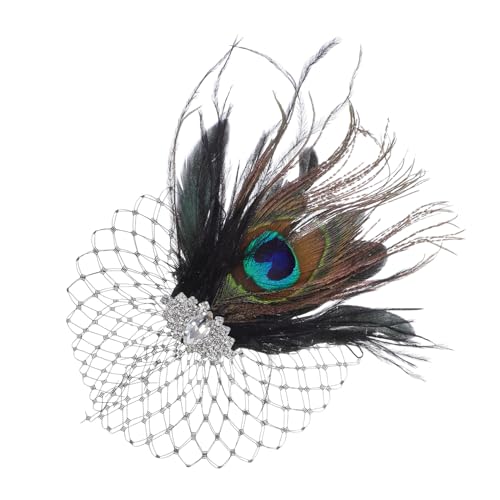 COLLBATH Hochzeitshaarnadel Mit Federn Und Vintage-netz Haarschmuck Für Damen-retro-flapper-kostüm Party-accessoire Für Hochzeit Karneval Tanzveranstaltungen von COLLBATH