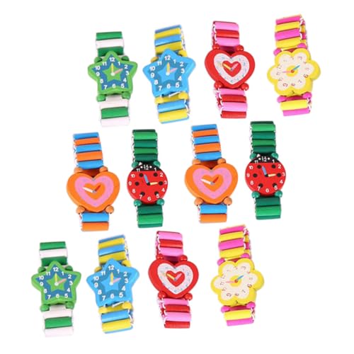 COLLBATH Holzuhr Für Kinder Cartoon Design Spielzeuguhr Aus Holz Tragbare Armbanduhr Für Jungen Und Mädchen von COLLBATH