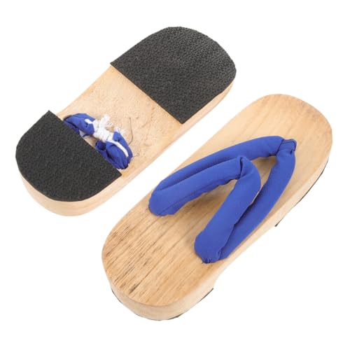 COLLBATH Japanische Holzclogs Damen Leichte Rutschfeste Hausschuhe mit Eva sohle Breiter Komfort Atmungsaktive Baumwollriemen für Sommer und Indoor gäste Passend von COLLBATH