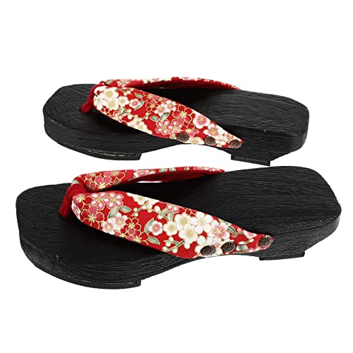 COLLBATH Japanische Holzclogs Damen Slippers Sommer Sandalen Rutschfest Atmungsaktiv Leichte Freizeit Schuhe für Strand und Alltag Hautfreundliche Innensohle Flache Stabile Laufsohle von COLLBATH