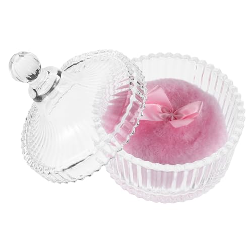 COLLBATH Jumbo Extra Large Puder Puff Mit Container Weicher Fluffiger Makeup Puff Für Lose Körperpuder Elegant Mit Pinkem Bow Und Sanften Langen Plüschfasern Für Empfindliche Haut von COLLBATH