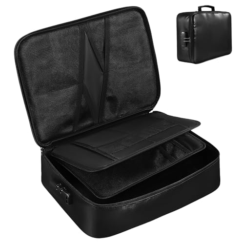 COLLBATH Kasten wasserdichte Dokumententasche Code für Veranstalter klein Ordner Dokumente Organisator Feuerfeste Dokumentenmappe Glasfasergewebe aus flüssigem Silikon Black von COLLBATH