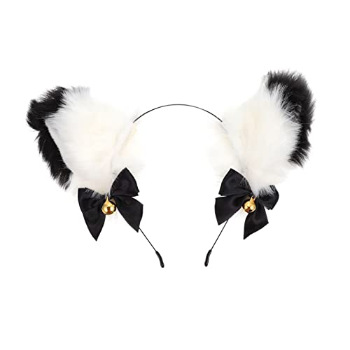 COLLBATH Katzenohren Haarreif Mit Glöckchen Plüsch Tierohren Stirnband Für Cosplay Und Partys Geeignet Für Erwachsene Und Perfektes Halloween Kostümzubehör von COLLBATH