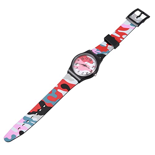 COLLBATH Kinderuhr Cartoon Stil Armbanduhr Für Studenten Camouflage Uhrenband Aus Pvc Mit Großen Ziffern Für Schule Reise von COLLBATH