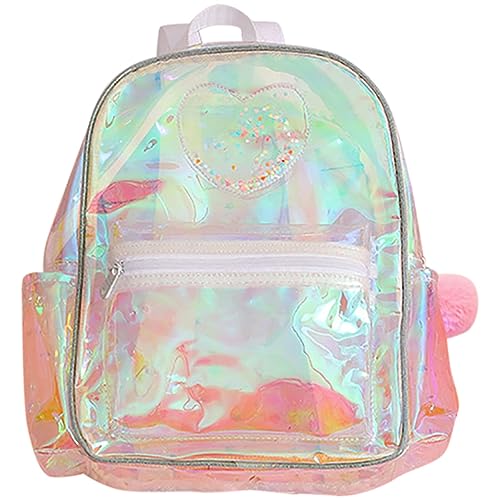 COLLBATH Transparenter Rucksack Mit Herzmuster Kleiner Durchsichtiger Rucksack Für Damen Aus Durchsichtigem Material Geeignet Für Konzert Und Alltag Leicht Zu Reinigen Tragen von COLLBATH