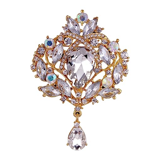 COLLBATH Strassbrosche hochzeitsschmuck hochzeits schmuck Damenbrosche Brustnadel Dame Brosche Emaille-Stift Frauen Brosche Strass-Brosche Europäisch und amerikanisch Korsage Fräulein Weiß von COLLBATH