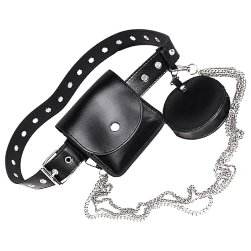 COLLBATH Gürteltasche Punk Kette Hüfttasche Kleine Tasche Für Damen Stylische Hängende Tasche Mit Kette Gürteltasche Tragbar von COLLBATH