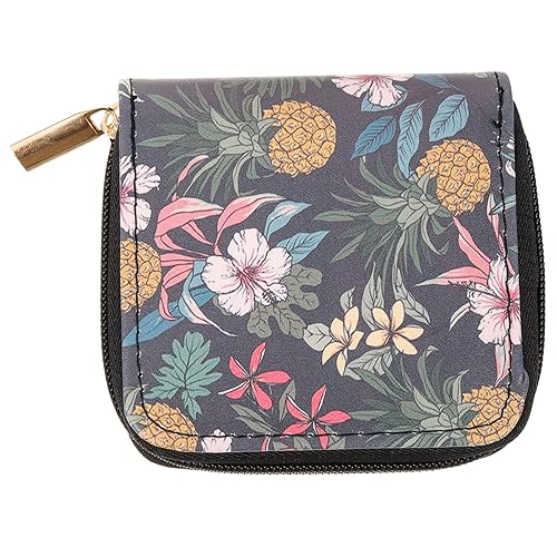 COLLBATH Kompakter Damen Geldbeutel Mit Reißverschluss Tragbare Kurze Geldbörse Im Blumenmuster Für Alltag Und Leicht Und Praktisch von COLLBATH