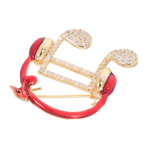 COLLBATH Kopfhörer Musiknote Brosche Stilvolle Nadel für Kleidung für Pullover Schals Hüte Anzüge Perfektes für Musikliebhaber mit Funkelnden Zirkonia Akzenten von COLLBATH