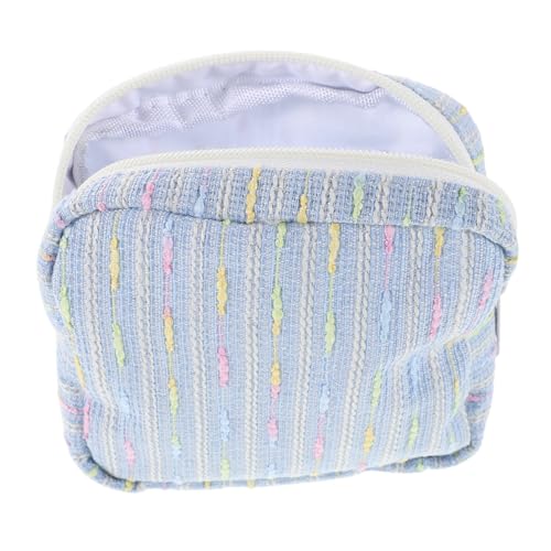 COLLBATH Kosmetiktasche Mit Streifenmustern Tragbare Reise-Kosmetiktasche Make-up-Organizer Mit Großer Kapazität Bunte Streifen Kulturbeutel Im Japanischen Stil Für Unterwegs von COLLBATH