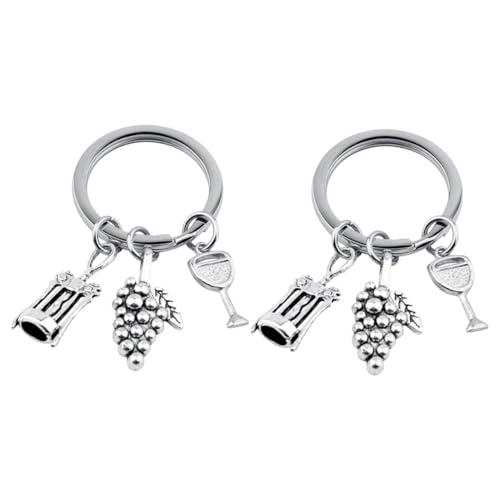 COLLBATH 2stücke Schlüsselanhänger Zum Aufhängen Kreativer Schlüsselring Mit Trauben-design Rotwein-schlüsselhalter -schlüsselringe Für Schlüsselorganisation von COLLBATH