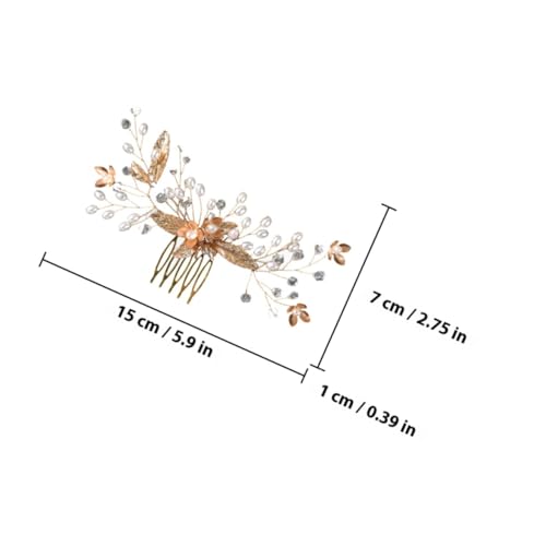 COLLBATH Kristall Haarkamm Hochzeit Accessoire Brautschmuck Haarteil Braut Ornament Bachelorette Pailletten Party Frauen Dekorativer Haarkamm Strasssteine Golden von COLLBATH