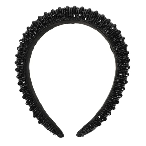 COLLBATH Kristall Haarreif Damen Elegantes Barock Stirnband mit Strassperlen Handgefertigt für Party Braut Mädchen Haarschmuck Schwarz von COLLBATH