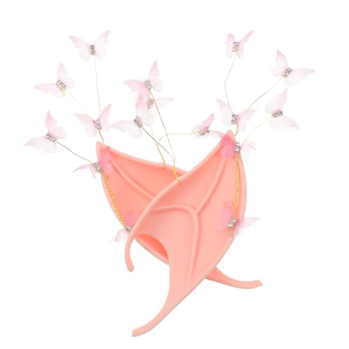 COLLBATH Leichte Elfenohren mit Kunstperlen und Schmetterling Details für Halloween und Cosplay Partys von COLLBATH