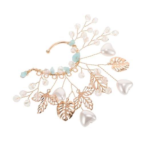 COLLBATH Leichte Ohrklemmen Damen Ear mit Kristallblüten Handgefertigte Elfenohren Schmuck für Teenager Mädchen Ohrmanschetten Piercing Goldfarben von COLLBATH