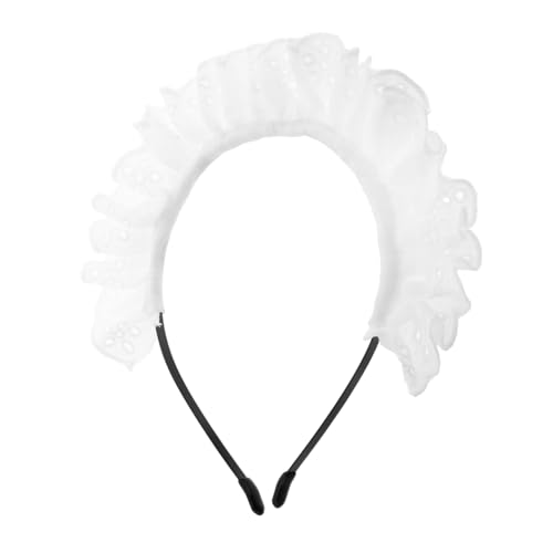COLLBATH Spitzenstirnband Für Damen Kawaii Lolita Weißes Dienstmädchen Cosplay Stirnband Kopfbedeckung Haarband Haarschmuck COLLBATH Spitzenstirnband Für Damen Kawaii Lolita Weißes Dienstmädchen Cosplay Stirnband Kopfbedeckung Haarband Haarschmuck von COLLBATH