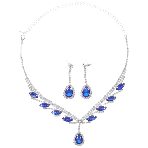 COLLBATH Luxuriöses Strass-schmuckset Damen Funkelnde Glitzer Halskette und Glänzende Dangle Ohrringe Elegantes Braut Abendmode-accessoire für Hochzeit Brautparty Abschlussball und von COLLBATH