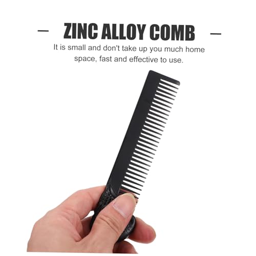 COLLBATH Männer Bartkamm aus Langlebiger Zinklegierung Tragbarer Doppelseitiger Taschenkamm mit Stilvollem Schädel design Kompakt Leicht und Praktisch für Natürliche Bartpflege und Styling von COLLBATH