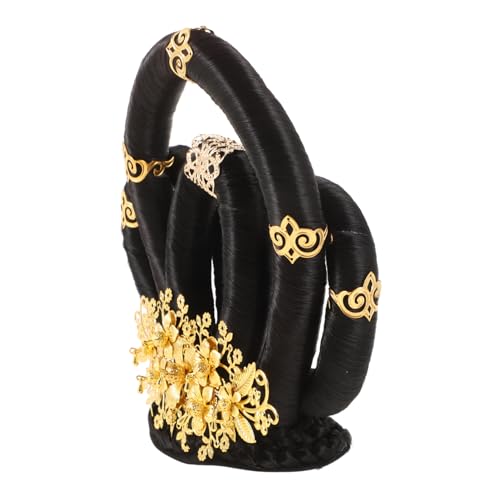 COLLBATH Chinesischer Haarknoten Für Alte Mädchen Vintage-perücken Falscher Haar-knoten Traditionelle Haar-accessoires Antiker Kopfschmuck Für Frauen Stirnband Für Hanfu-perücken Haarschlei von COLLBATH