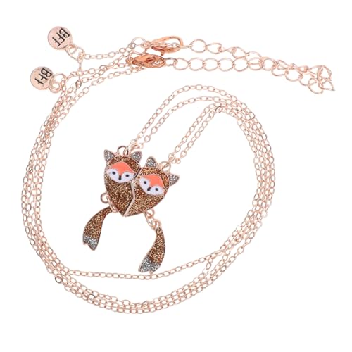 COLLBATH Magnetische Fuchshalskette mit Herz-puzzle Anhänger Freundschaftsschmuck aus Hautfreundlicher Legierung Spielerisches Design für Freunde für Mädchen von COLLBATH