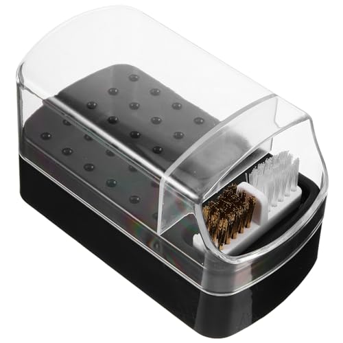 COLLBATH Manicure Nail Bit Holder Nagelfräser Aufbewahrungsbox aus Kunststoff mit Reinigungsbürste Kompakter Tragbarer Organizer für Nagelbohrer Bits Staubdicht und Platzsparend von COLLBATH