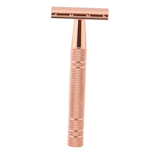 COLLBATH Manueller Bart Rasierer mit Abnehmbarem Schneidkopf Rutschfestem Metallgriff Verchromte Oberfläche Sicherer Nassrasierer für Präzises Rasieren Geeignet für Herren Bartpflege von COLLBATH