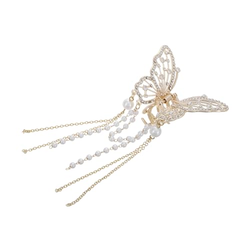 COLLBATH Metall Schmetterling Haarklammer mit Quaste Anhänger Robuste Haarklammer für Damen und Mädchen Modisches Haaraccessoire für Dickes und Dünnes Haar Sicherer Halt Am Hinterkopf von COLLBATH