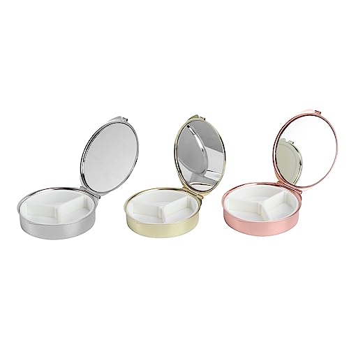 COLLBATH Metall-aufbewahrungsset Tragbar Rund Mit Spiegel Robust Und Langlebig Als Organizer Für Kleine Gegenstände von COLLBATH