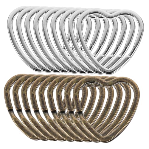 COLLBATH 40stücke Pack Metall-Split-Ringe Herzform Schlüsselanhänger DIY Ringe Metallringe Schlüsselzubehör von COLLBATH